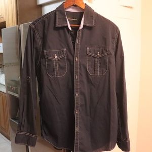 Michael Brandon Blue Shirt with White Stitches